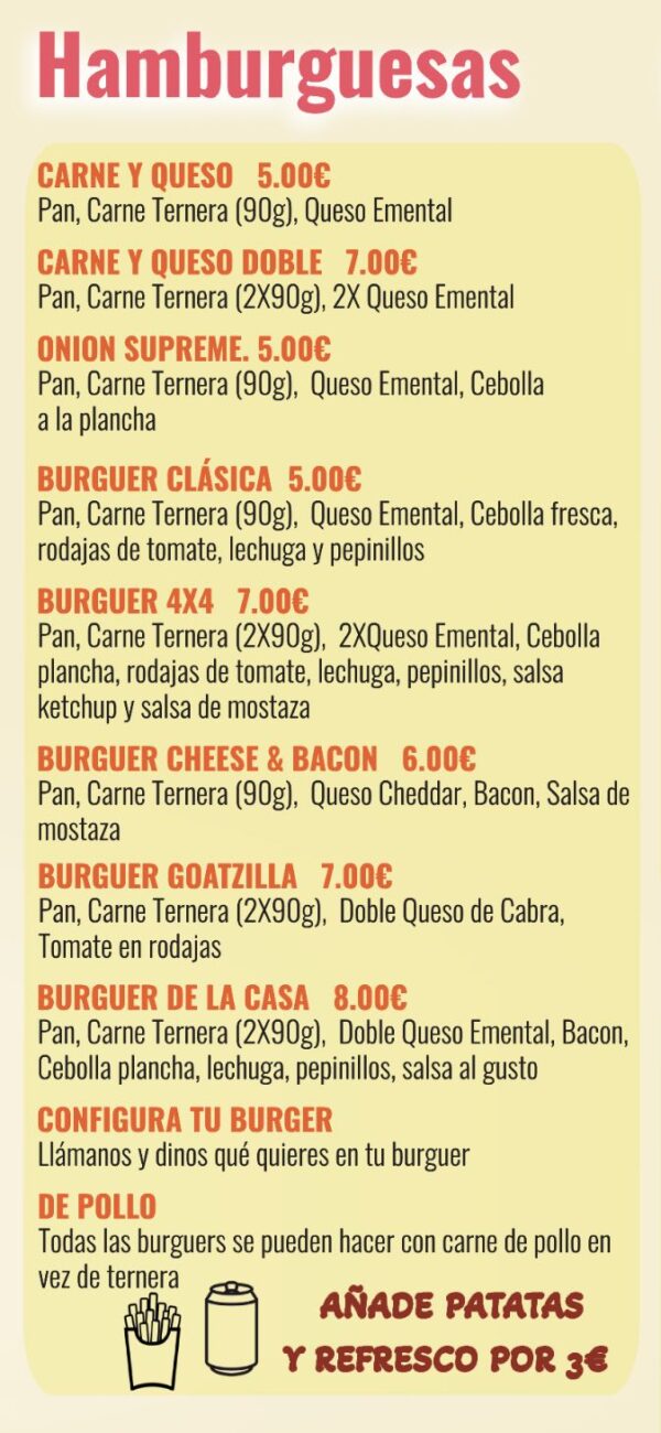 Hamburguesa DOBLE Ternera o Pollo - Imagen 2